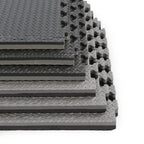 Xspec 1" Extra Thick Reversible EVA Foam Gym Mats 12 pcs 48 Sq Ft, Black &amp; Grey
