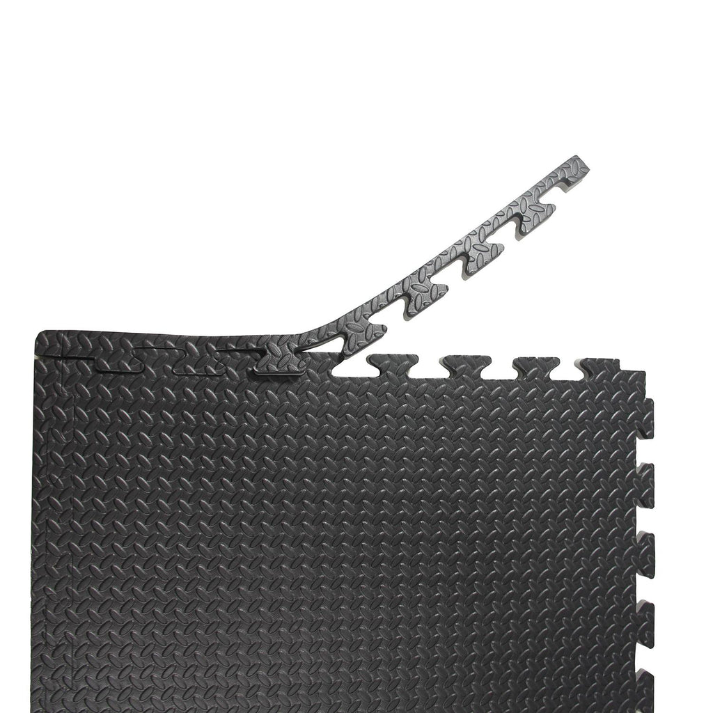 Xspec 1" Extra Thick Reversible EVA Foam Gym Mats 12 pcs 48 Sq Ft, Black &amp; Grey