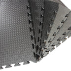 Xspec 1" Extra Thick Reversible EVA Foam Gym Mats 12 pcs 48 Sq Ft, Black &amp; Grey
