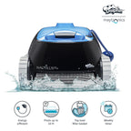 dolphin nautilus cc automatic robotic pool cleaner - ideal for above and in-ground swimming pools up to 33 feet - with large capacity top load filter basket