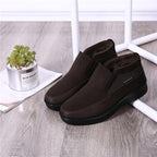 2021 Men's Casual Comfortable Flat Slip On Leather Warm Non-slip Shoes