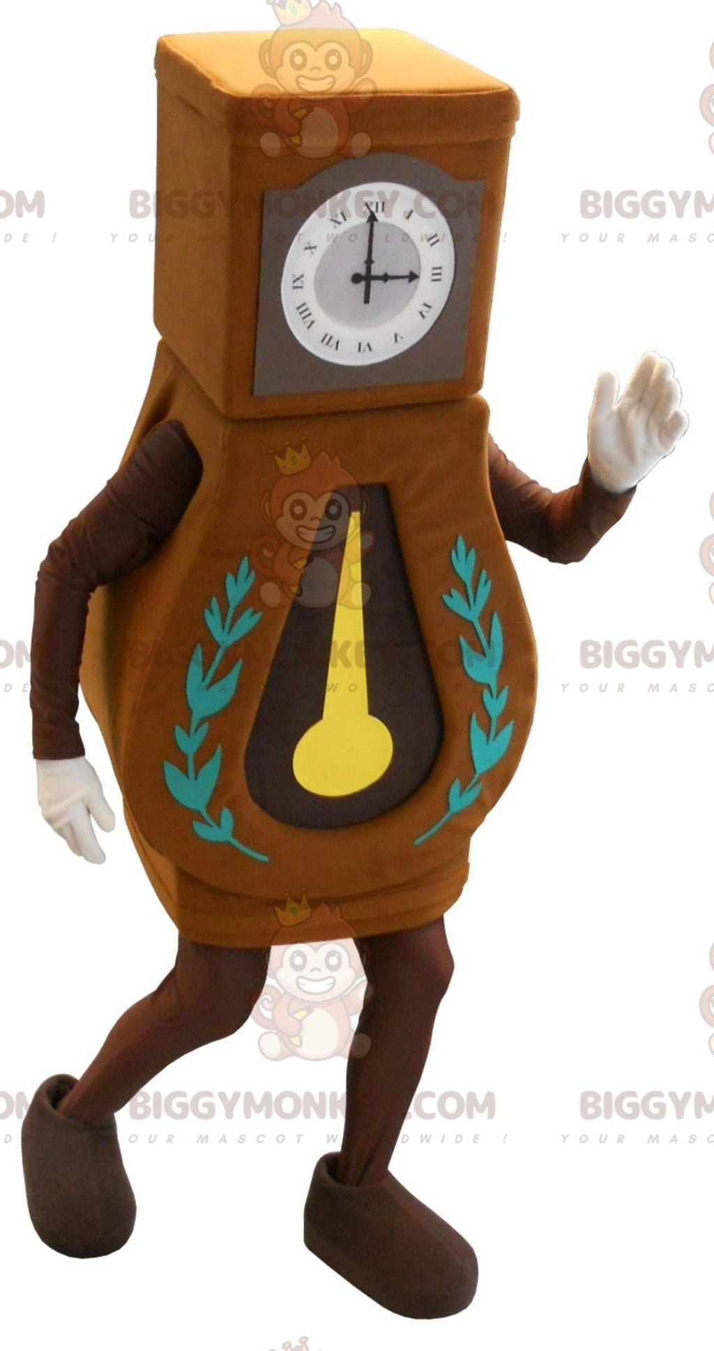 Giant longcase clock BIGGYMONKEYmascot costume. Grandfather clock