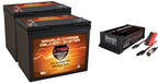 2 VMAX MB107-85 12V 85ah Group 24 AGM Batteries + BC2410XMA Smart Charger 24V 10A 3 Pin Male XM for Ortho-Kinetics Outsider 4500 Wheelchair