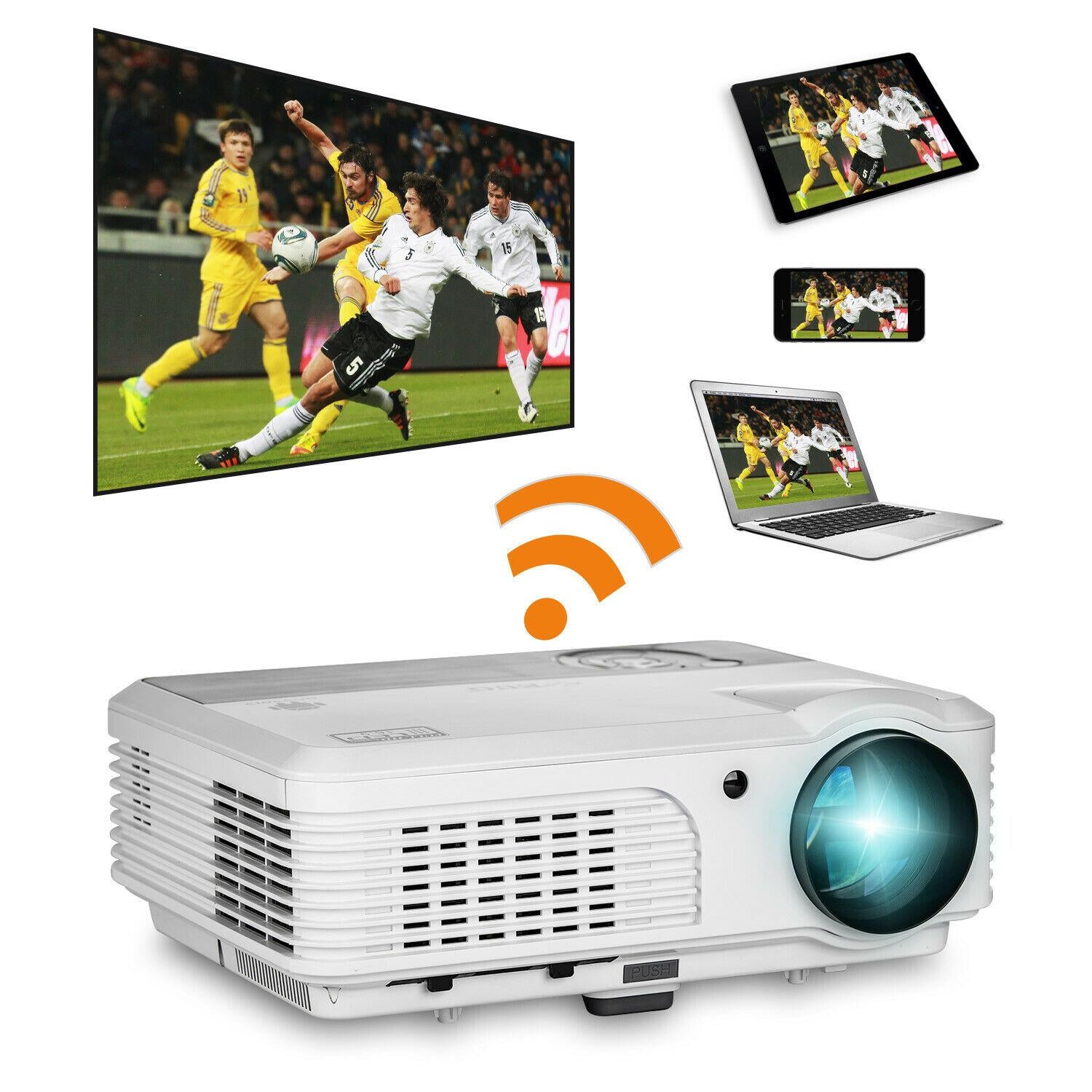 wireless wifi projector hd blue-tooth home theater mirroring screen airplay tv
