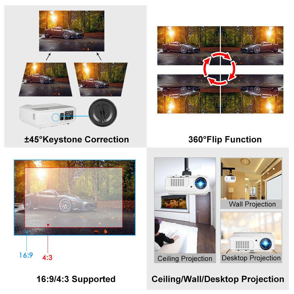 5000lms bt android wifi projector hd wireless airplay miracast for smartphone tv