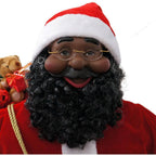 48 in. Christmas African American Santa Claus in the Chimney with Music and Motion