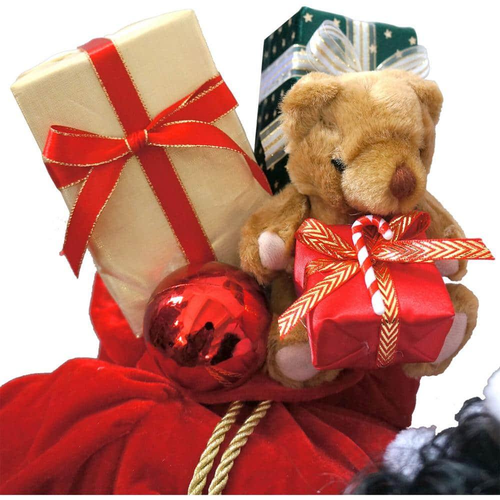 48 in. Christmas African American Santa Claus in the Chimney with Music and Motion