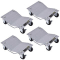 4 Piece 6000lbs Car Dolly Tire Wheel Dollies Dolly Vehicle Car Auto Silver