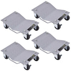 4 Piece 6000lbs Car Dolly Tire Wheel Dollies Dolly Vehicle Car Auto Silver