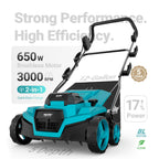 36V 15" Brushless Cordless Electric Dethatcher and Scarifier Compatible with  18V Battery(Tool Only), w/12Gal Thatch Collection Bag, 5-Depth Adjustment, -Fold, Walk Behind for Lawn Care