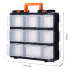 16 Compartments Detachable Toolbox Organizer,Hardware Organizer Box with Removable Sections,Carrying StoraCase for Patts,Screws,Bolts,Nuts,Toys