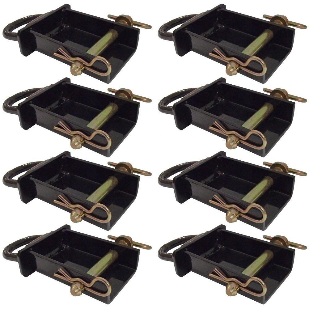 8 new heavy duty flatbed trailer removable d-ring stake pocket rated 12,000 lbs.