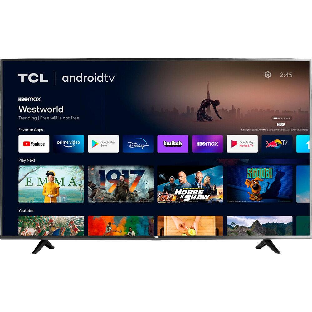 tcl - class 4 series, 55" in smart android tv led 4k uhd refurbished