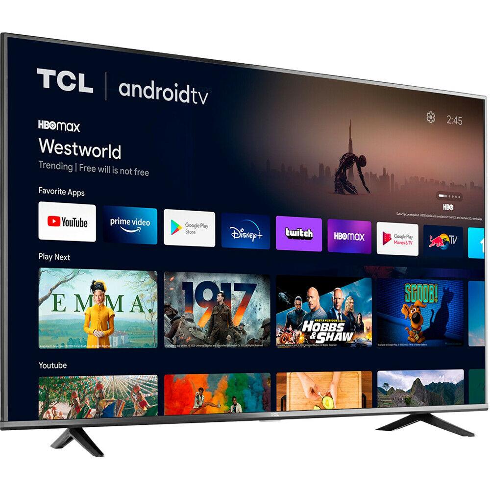 tcl - class 4 series, 55" in smart android tv led 4k uhd refurbished