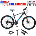 Motor Genic 27.5" Wheels Unisex Adults Mountain 21 Speed Bikes Bicycle Lock+Air Pump