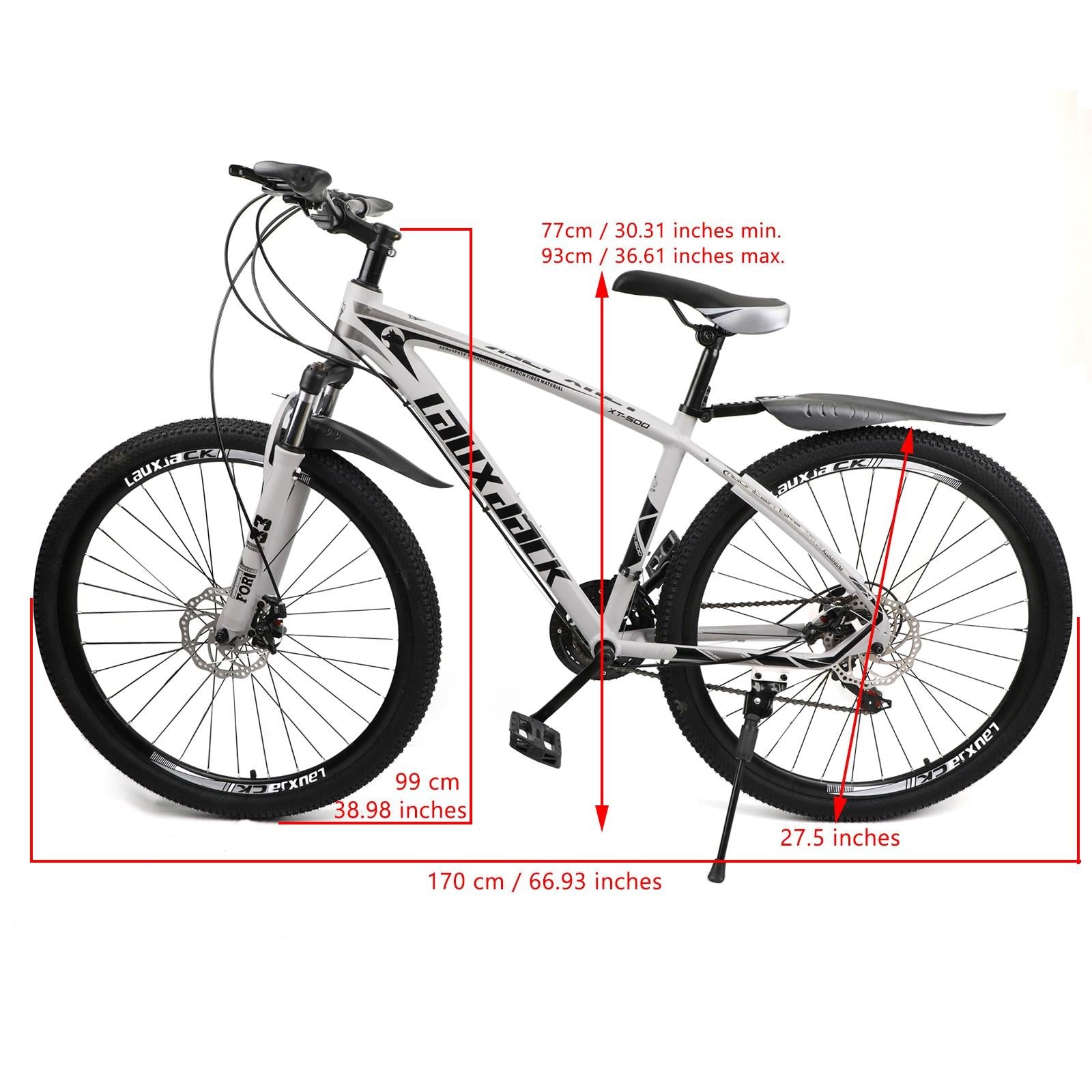 Motor Genic 27.5" Wheels Unisex Adults Mountain 21 Speed Bikes Bicycle Lock+Air Pump