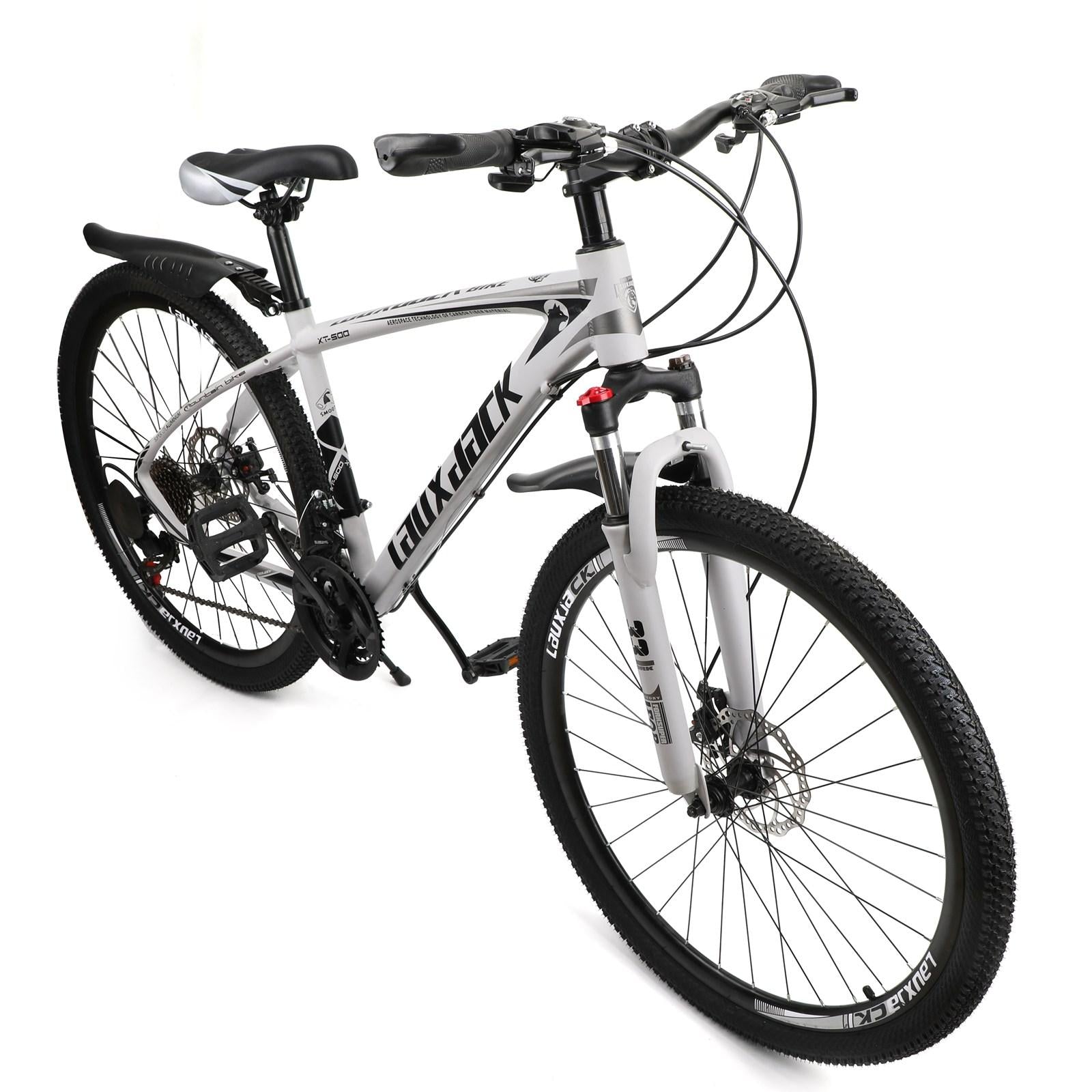 Motor Genic 27.5" Wheels Unisex Adults Mountain 21 Speed Bikes Bicycle Lock+Air Pump