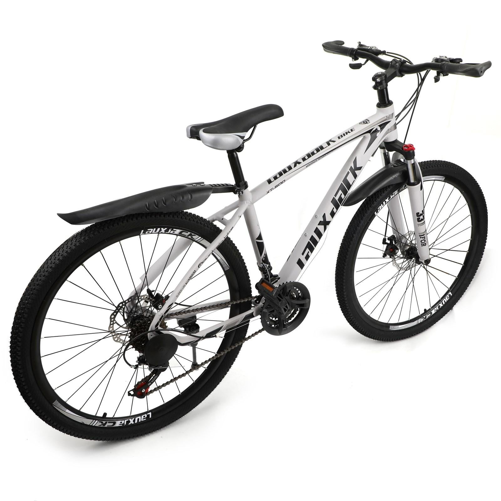 Motor Genic 27.5" Wheels Unisex Adults Mountain 21 Speed Bikes Bicycle Lock+Air Pump