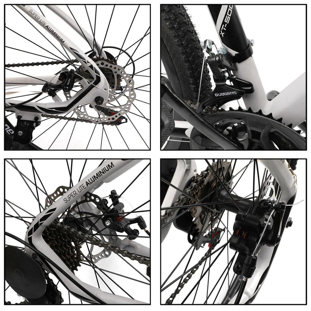 Motor Genic 27.5" Wheels Unisex Adults Mountain 21 Speed Bikes Bicycle Lock+Air Pump