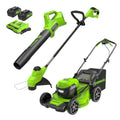 48V (24V x 2) 21" Brushless Self-Propelled Mower+12" String Trimmer+320CFM Blower,(2) 5.0Ah Batteries and 4A Dual Port Charger