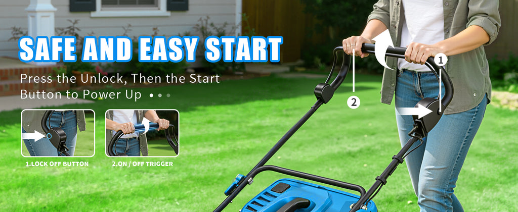 17-Inch Cordless Lawn Mower with 2 x 21V 4.0Ah Batteries &amp; Dual-Port Fast Charger, Battery Powered Push Mower, 6-Position Cutting Height Adjustment, 50L Grass Collection Bag
