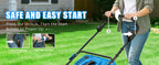 17-Inch Cordless Lawn Mower with 2 x 21V 4.0Ah Batteries &amp; Dual-Port Fast Charger, Battery Powered Push Mower, 6-Position Cutting Height Adjustment, 50L Grass Collection Bag