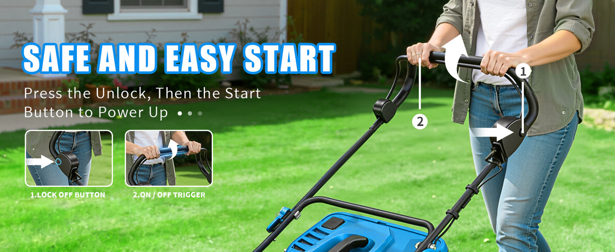 17-Inch Cordless Lawn Mower with 2 x 21V 4.0Ah Batteries &amp; Dual-Port Fast Charger, Battery Powered Push Mower, 6-Position Cutting Height Adjustment, 50L Grass Collection Bag