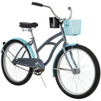 Huffy 24 In. Carlisle Girls' Comfort Cruiser Beach Bike, Gray  New