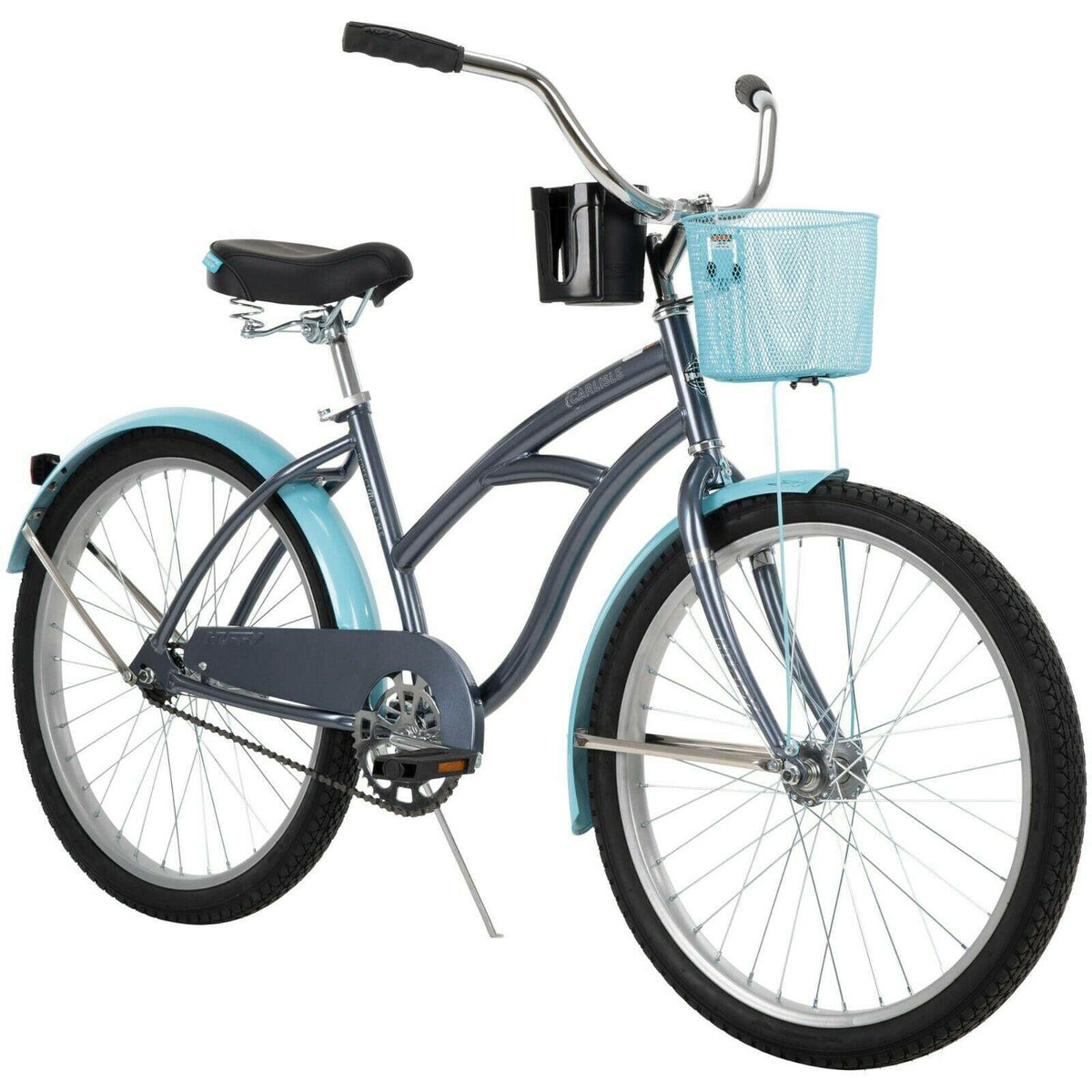 Huffy 24 In. Carlisle Girls' Comfort Cruiser Beach Bike, Gray  New