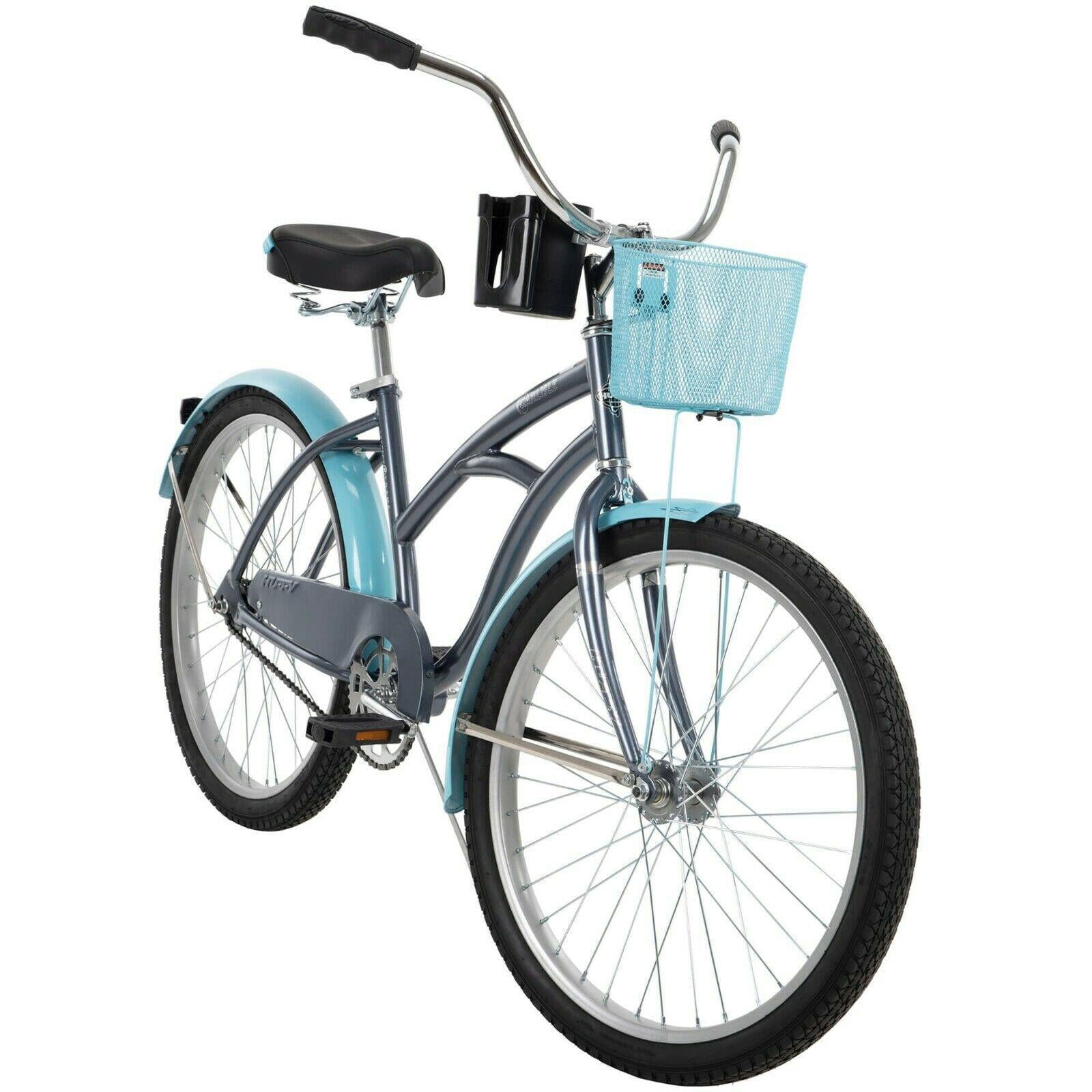 Huffy 24 In. Carlisle Girls' Comfort Cruiser Beach Bike, Gray  New