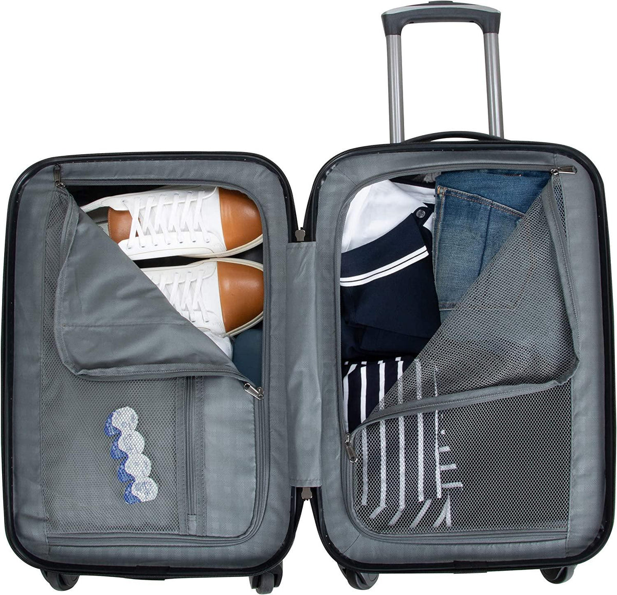 Nottingham Lightweight Hardside 4-Wheel Spinner Travel Luggage, Charcoal, 3-Piece Set (20"/24"/28")