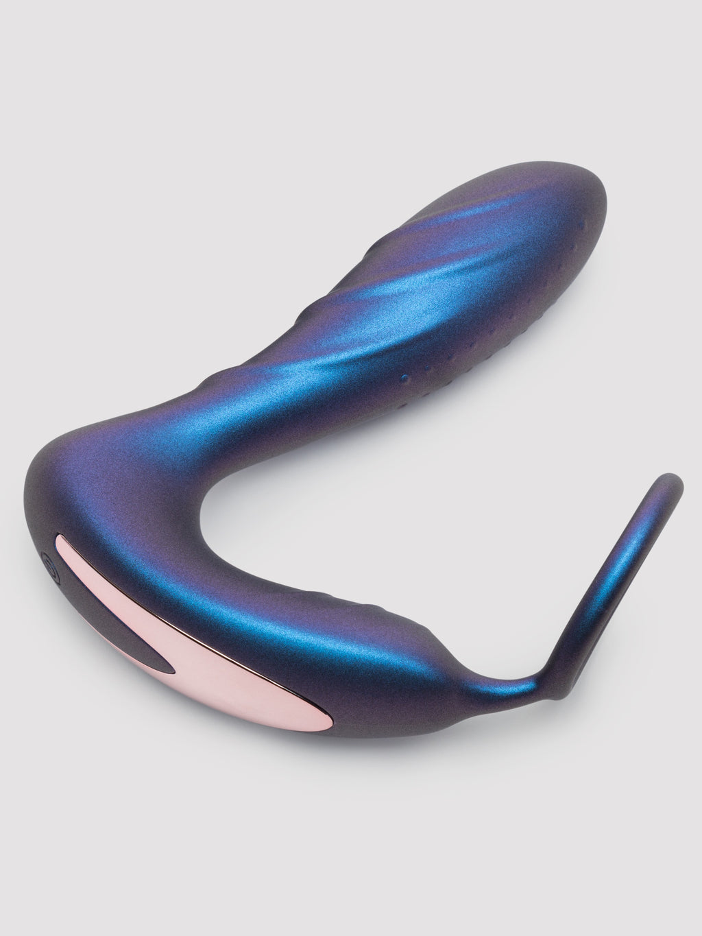 Hueman Black Hole Galactic Silicone Remote Control Cock Ring Butt Plug, Purple