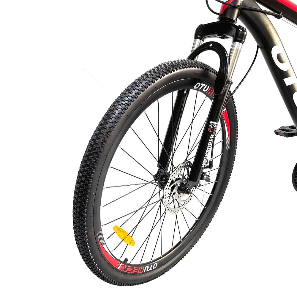 OTURE Mountain Bike 26-inch wheel, 21 speeds, High Carbon Steel Frame , for Mens and Womens black/red