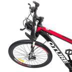 OTURE Mountain Bike 26-inch wheel, 21 speeds, High Carbon Steel Frame , for Mens and Womens black/red