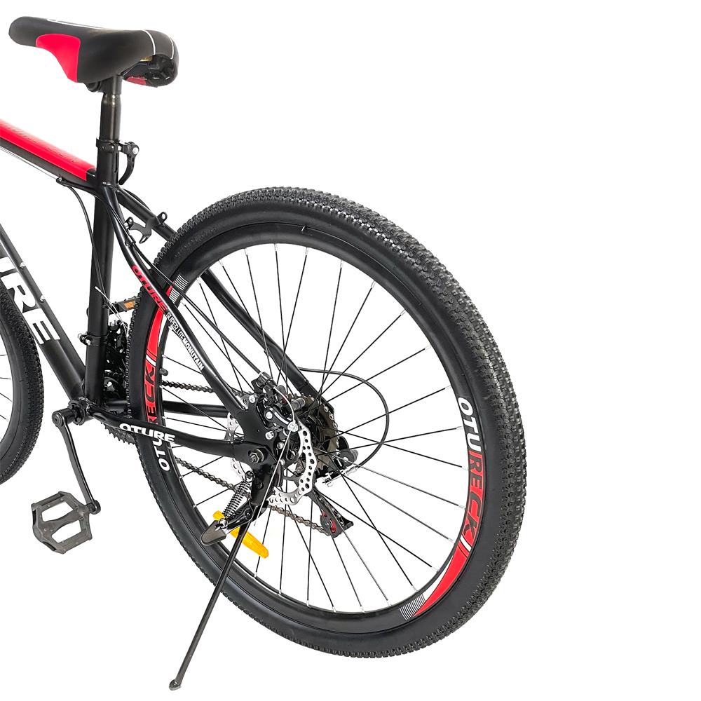 OTURE Mountain Bike 26-inch wheel, 21 speeds, High Carbon Steel Frame , for Mens and Womens black/red