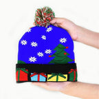 PDGJG 9pcs/ Set Christmas Hats Beanie Sweater LED Light Knit Hat Up Knitted Cap Gift (Color : A, Size Shows)