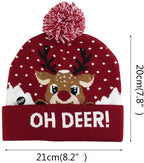 PDGJG 9pcs/ Set Christmas Hats Beanie Sweater LED Light Knit Hat Up Knitted Cap Gift (Color : A, Size Shows)