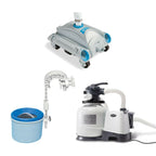intex pool sand filter pump with pool vacuum and wall mount pool surface skimmer