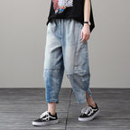 babakud casual wild loose harem denim pants