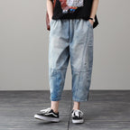 babakud casual wild loose harem denim pants