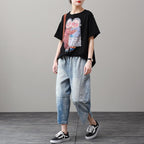 babakud casual wild loose harem denim pants