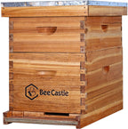 8 frame bee hive complete beehive kit, 100% beeswax coated bee hive includes frames and beeswax coated foundation sheet (2 layer)