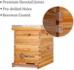 8 frame bee hive complete beehive kit, 100% beeswax coated bee hive includes frames and beeswax coated foundation sheet (2 layer)