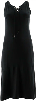 Isaac Mizrahi Lace-Up Neck Hi-low Hem Maxi Dress Women's A288664