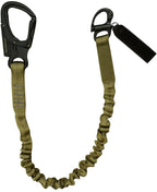 Fusion Tactical 6ft 72"x1" Internal Elastic Bungee Military Police Personal Retention Helo Lanyard with Snap Hook Shackle 23kN  Brown