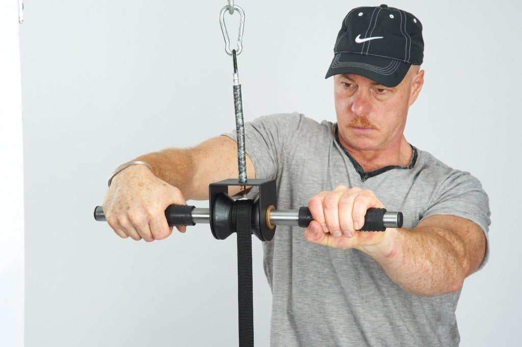 GRIP FREAK 'Slip Grips' Grip Strengthener w Power Rack Arm &amp; Dumbbell Loading Hook