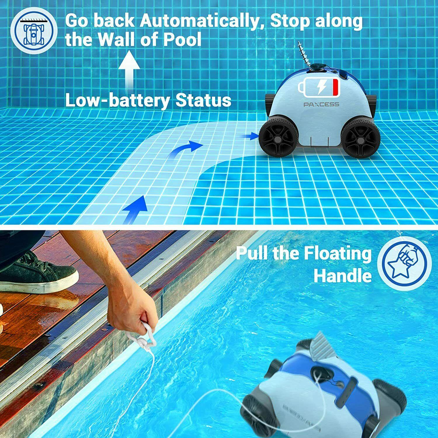 paxcess cordless automatic pool cleaner with 5000mah rechargeable battery