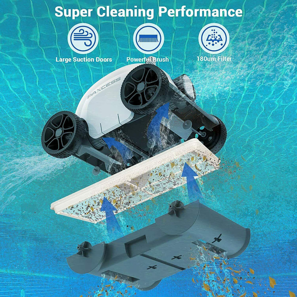 paxcess cordless automatic pool cleaner with 5000mah rechargeable battery