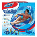 SwimWays 6060073 Spring Float Recliner with Canopy Comfortable Fabric Summertime Pool Lounge Seat with Cup Holder for Water Fun,