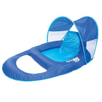 SwimWays 6060073 Spring Float Recliner with Canopy Comfortable Fabric Summertime Pool Lounge Seat with Cup Holder for Water Fun,